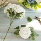 Milk White Artificial Rose Stems – Silk Flowers for Wedding DIY Decoration
