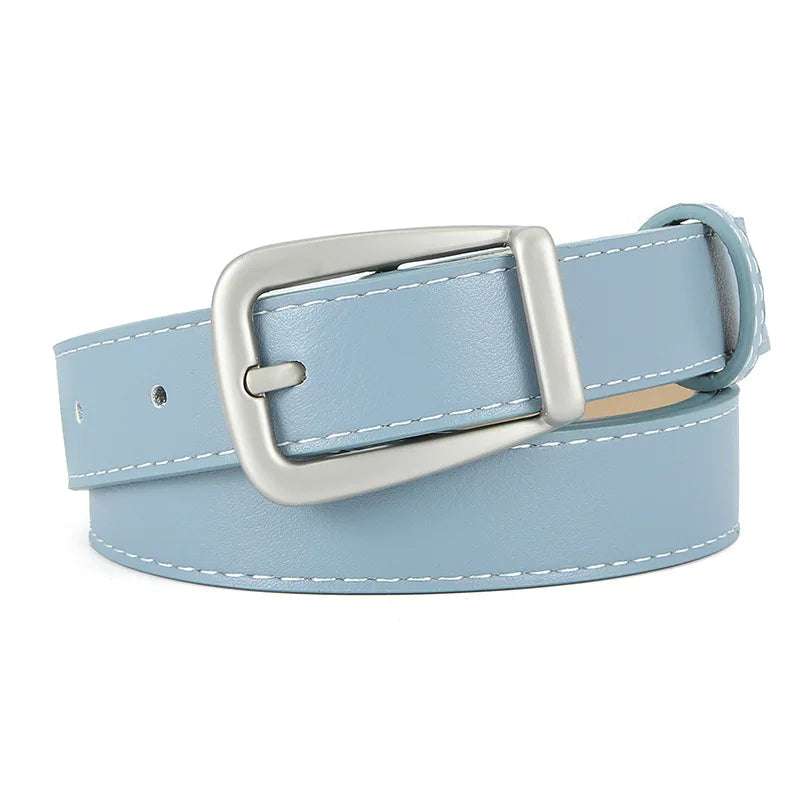 PU Leather Waist Belt – Metal Buckle Accessory for Women Jeans and Dresses