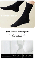 Cotton Crew Socks – Breathable Solid Color for Men Casual Streetwear