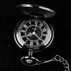 Vintage Roman Numeral Pocket Watch – 37cm Steel Fob Chain for Men and Women