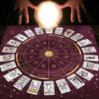 Zodiac Tarot Card Tablecloth – Velvet Divination Mat for Fortune Telling
