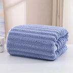 Large Coral Fleece Bath Towel – Soft Absorbent Fabric for Home Bathroom