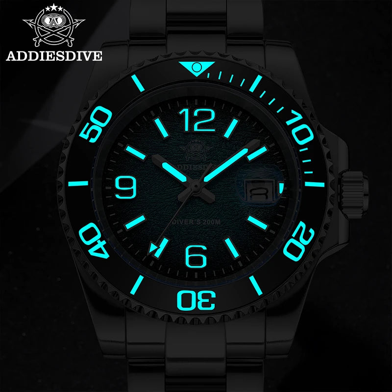 ADDIESDIVE 41mm Men's Diving Watch – Stainless Steel Quartz for Scuba Diving