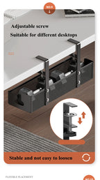 Extendable Metal Cable Tray – Clamp-On Cord Organizer for Office Desk