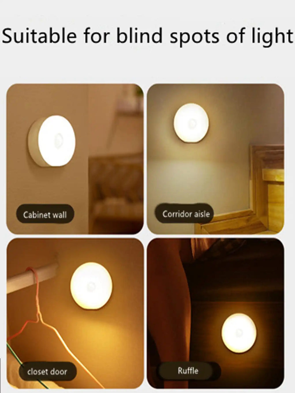 3 Color LED Night Light – Battery Powered Mini Lamp for Bedroom and Wardrobe