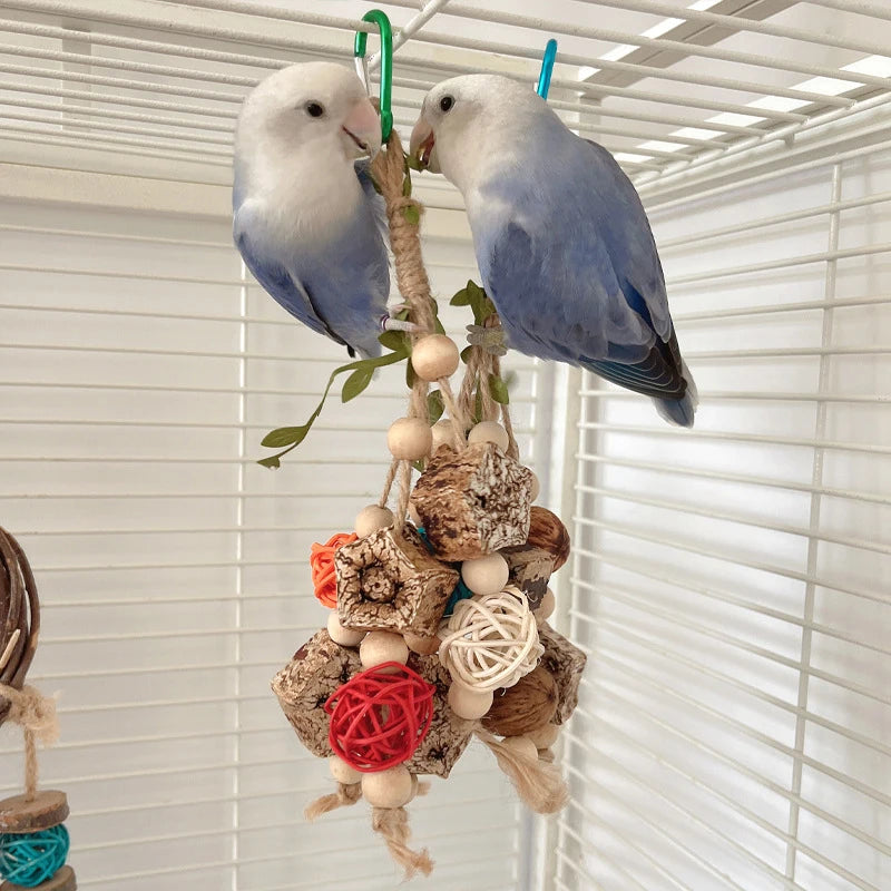 Cotton Rope Bird Chewing Toy – Bite Resistant Pinecone Toy for Parrot Training