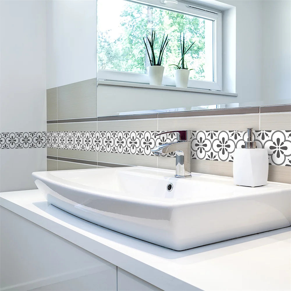 Self-Adhesive Waist Line Stickers – Waterproof Border Mural for Kitchen Decor