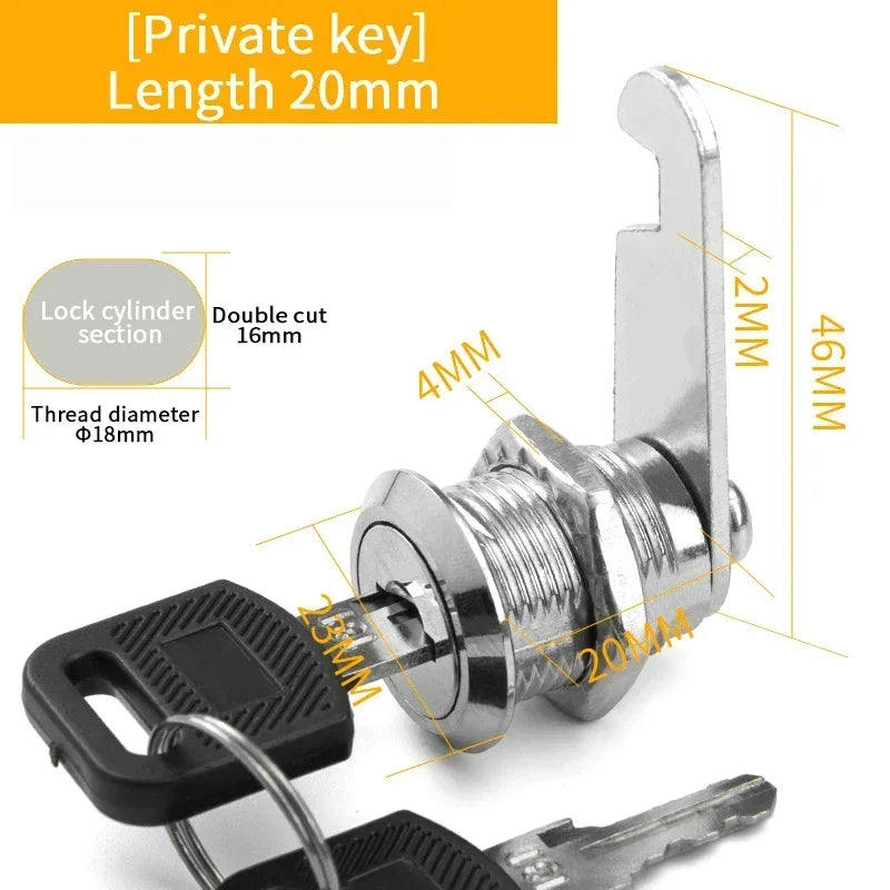 Cam Lock Drawer Cabinet Hardware – Assorted Sizes for Furniture Security