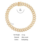 Iced Out Cuban Link Chain – AAA Rhinestone Men's Necklace for Hip Hop Jewelry