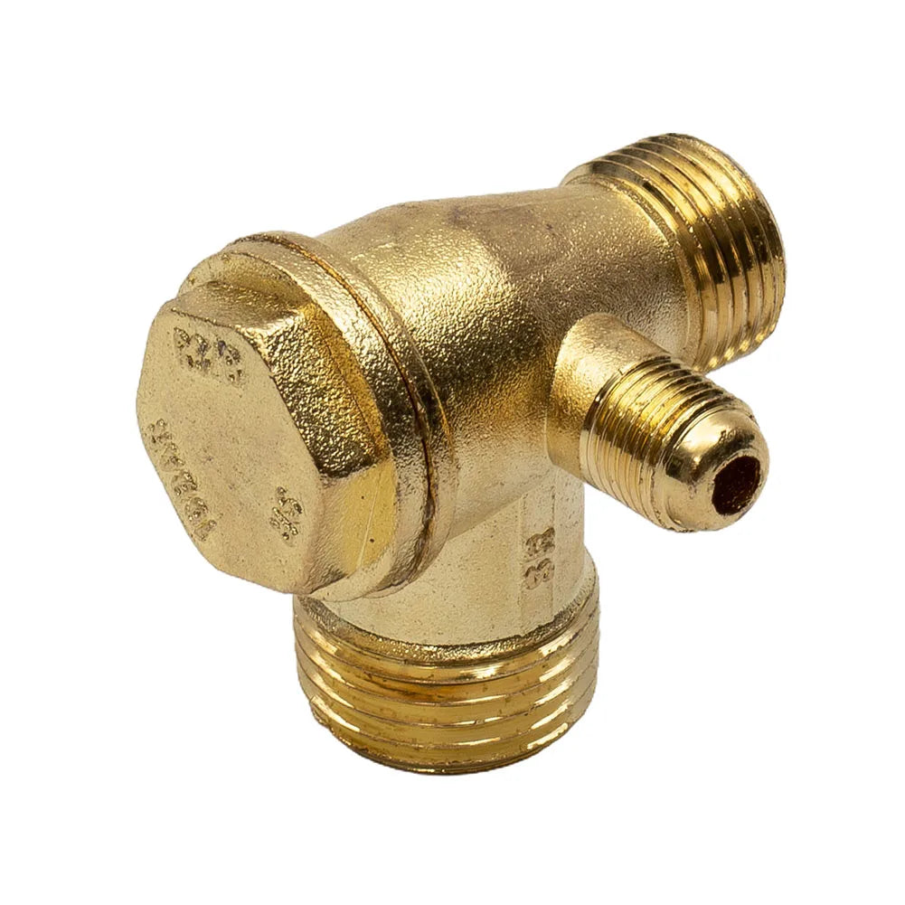 Air Compressor Check Valve – 3-Port Male Thread Connector for Pneumatic Systems