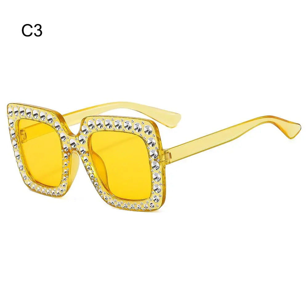 Rhinestone Square Sunglasses – UV400 Kids Eyewear for Outdoor Sun Protection