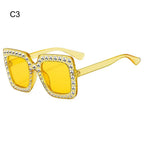 Rhinestone Square Sunglasses – UV400 Kids Eyewear for Outdoor Sun Protection