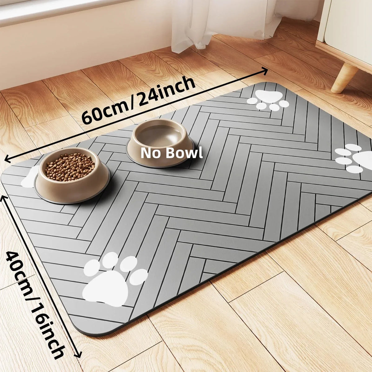 Absorbent Pet Feeding Mat – Waterproof Placemat for Dog and Cat Food Bowls