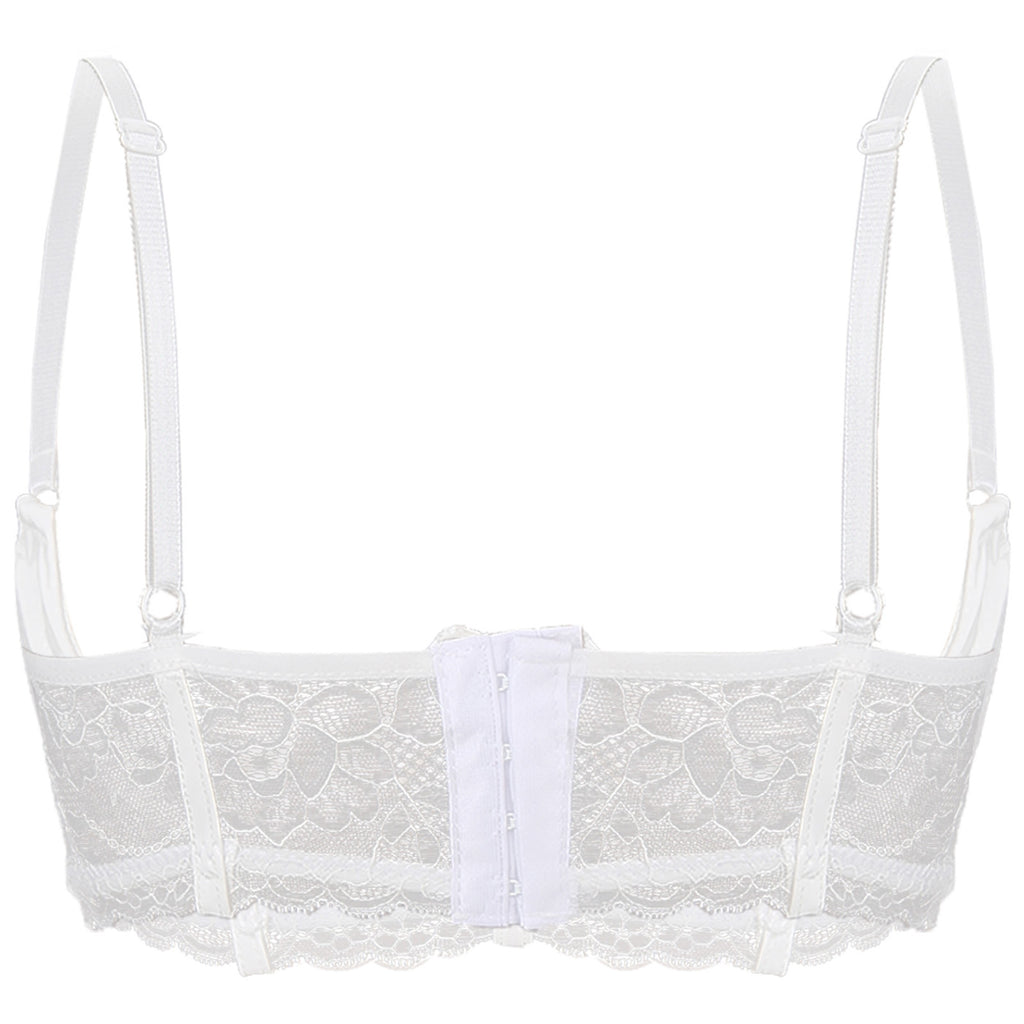 Wetlook Leather Push Up Bralette – Underwire Lace Lingerie for Sexy Cosplay