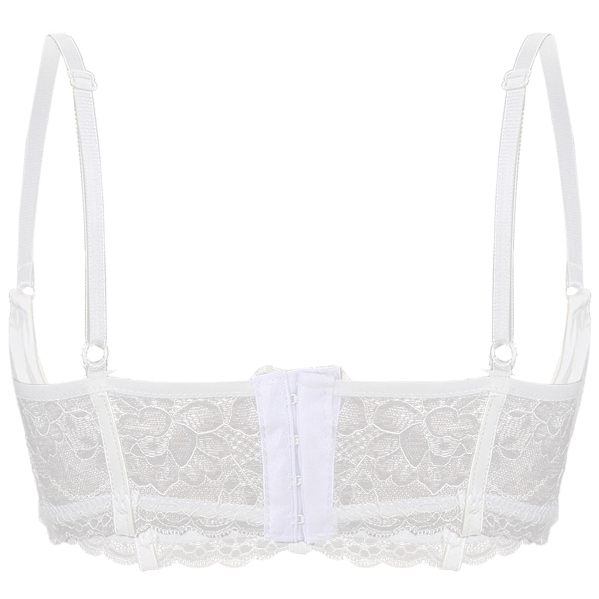 Wetlook Leather Push Up Bralette – Underwire Lace Lingerie for Sexy Cosplay