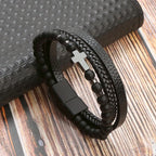 Tiger Eye Leather Bracelet – Multi-Layer Beaded Jewelry for Men
