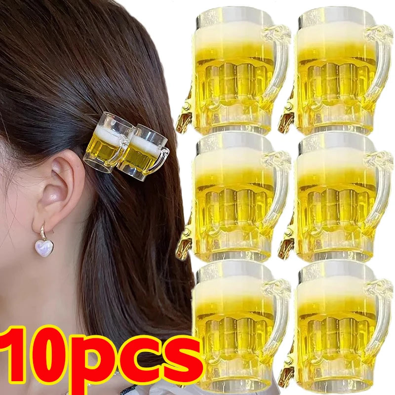 Beer Shaped Hair Clips – Creative Novelty Barrettes for Party Hairstyling