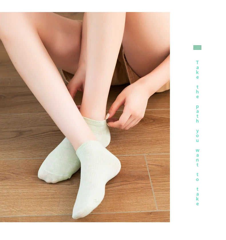 Breathable Cotton Ankle Socks – Women's Summer Mesh Sports Boat Liners