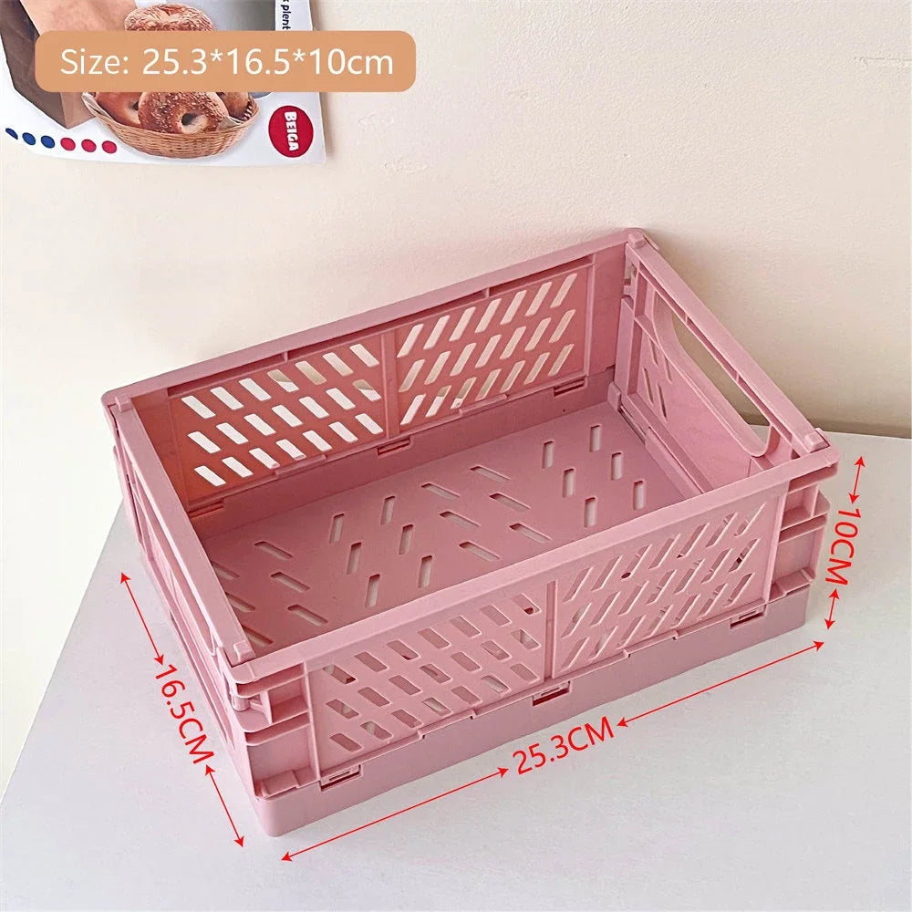 Foldable Storage Crate – Collapsible Organizer for Toys and Desk Supplies