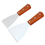 Stainless Steel Oblique Spatula – Wooden Handle for Grilling and Cooking