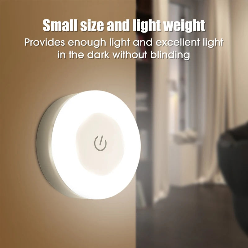 Magnetic USB LED Night Light – Portable Rechargeable Lamp for Bedroom and Kitchen