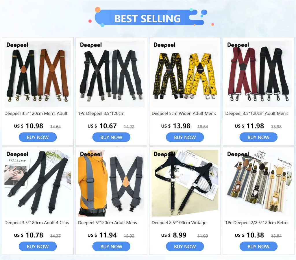 Elastic X-Type Suspenders – Adjustable Wide Braces for Men's Work and Formal