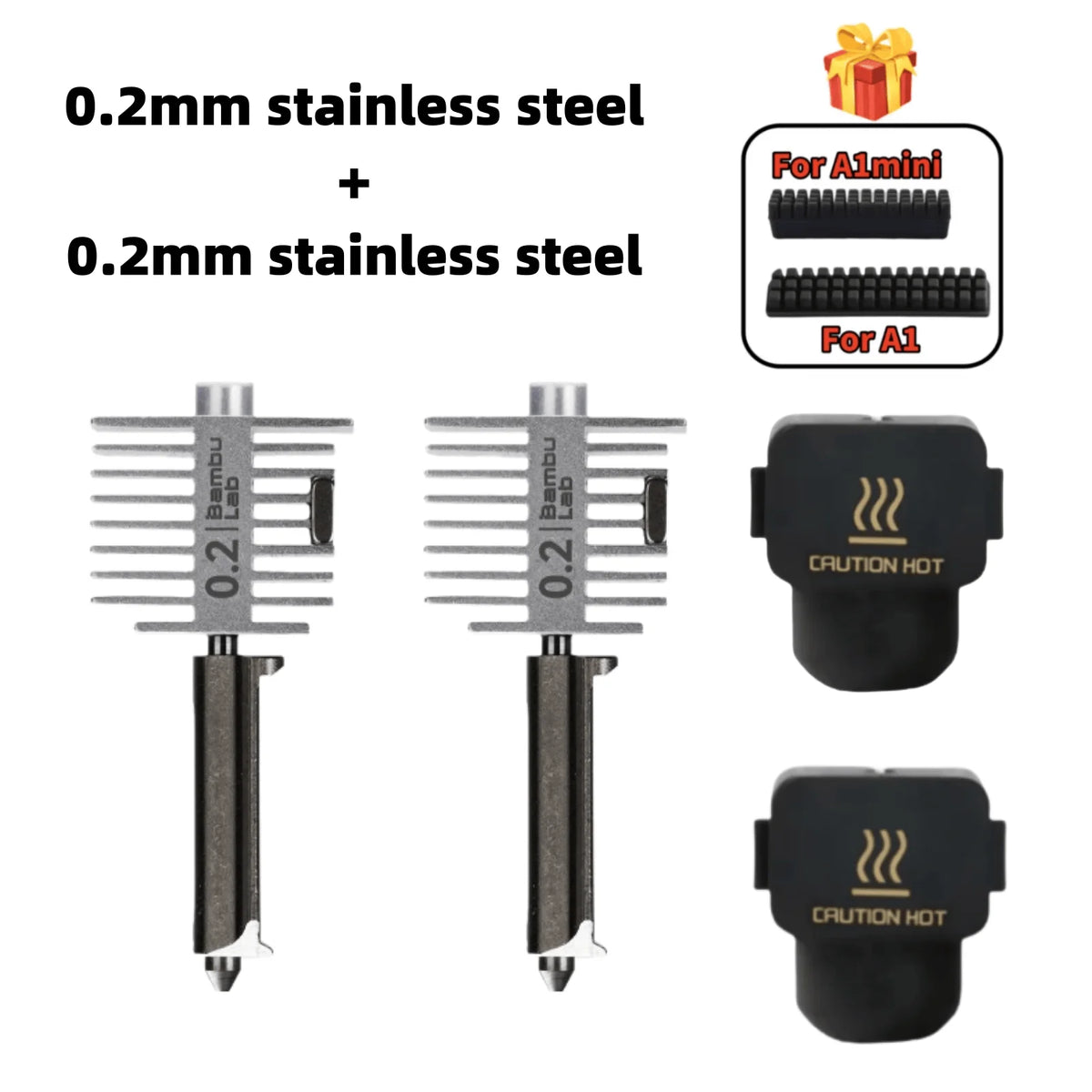 Hardened Steel Hotend Kit – High Speed 3D Printer Nozzle for Bambu Lab A1