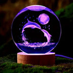 3D Dolphin Crystal Ball – Laser Etched Marine Statue for Birthday Gifts