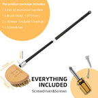 Brass Bristle Pizza Oven Brush – Long Wooden Handle for Kitchen Grill Cleaning