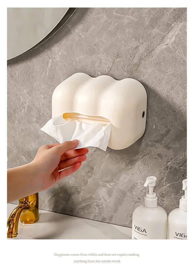 Cloud Tissue Box Holder – Wall Mounted Decorative Ornament for Home and Car