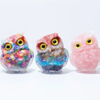 Crystal Owl Ornament – Natural Gemstone Figurine for Home Decor and Aquarium