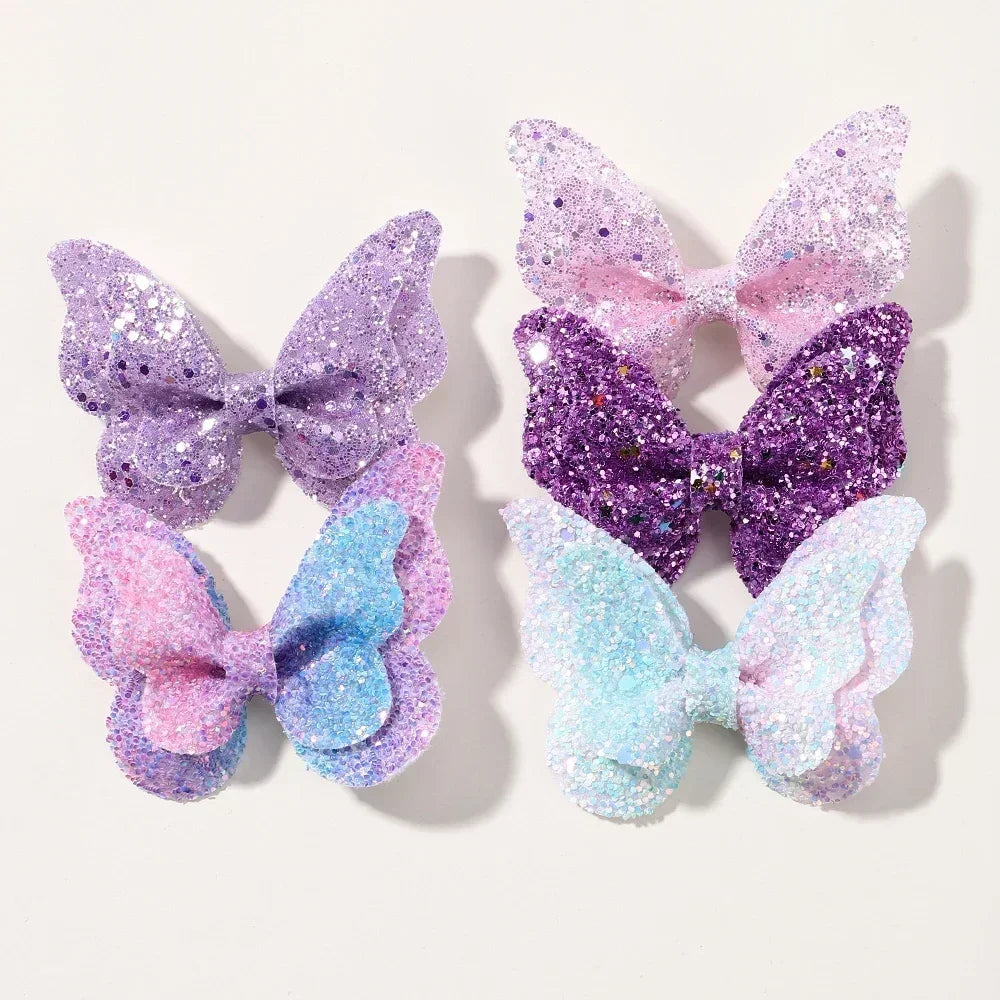Sequined Butterfly Hair Clips – Cute Decorative Bows for Toddler Hairstyles