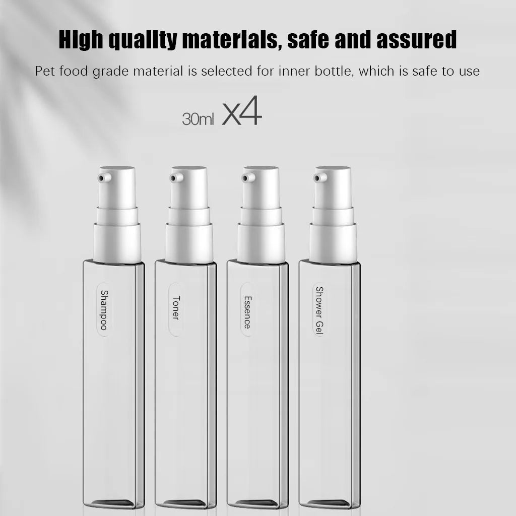 4-in-1 Travel Dispenser – Leakproof Sub-bottle for Shampoo and Lotion