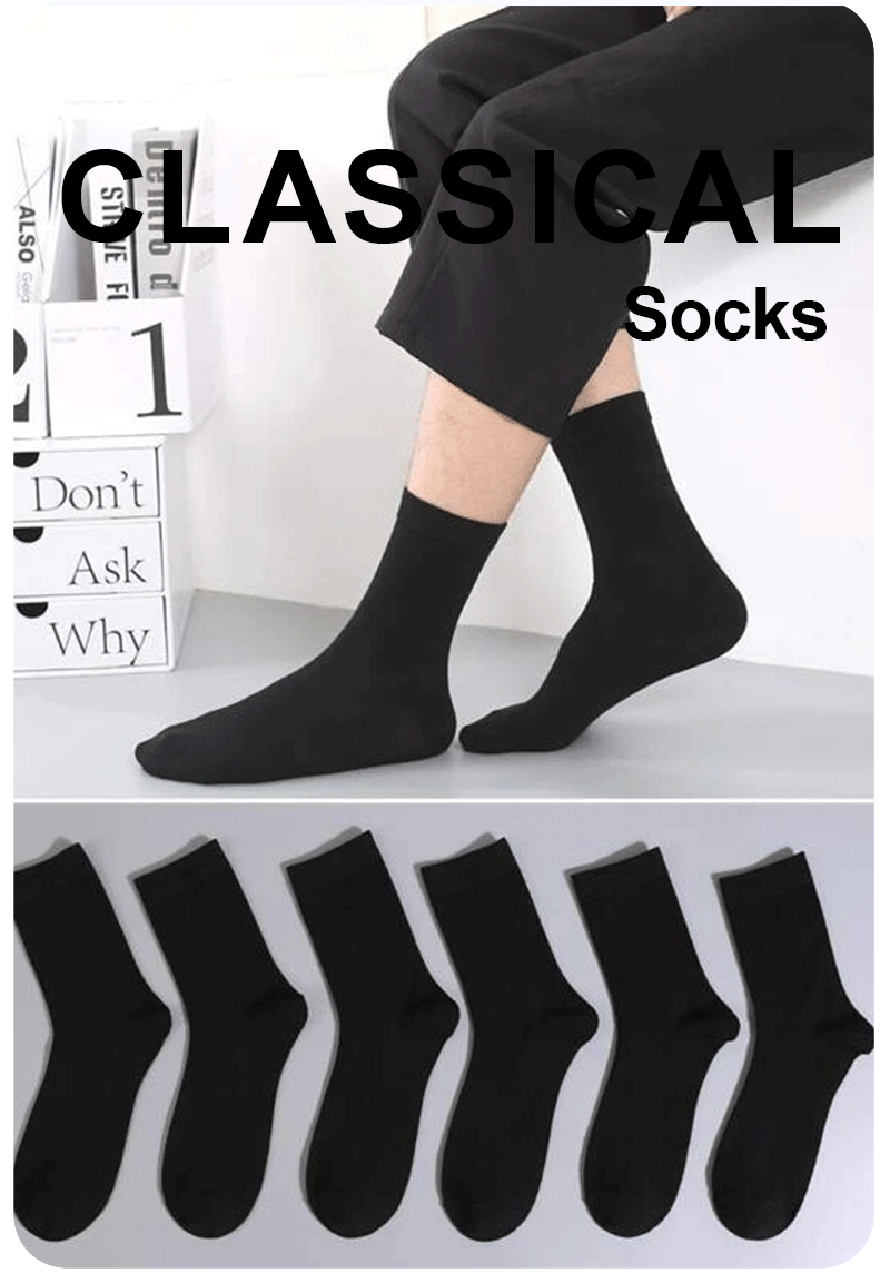 Mid Length Cotton Socks – Solid Color Business Casual for Daily Wear