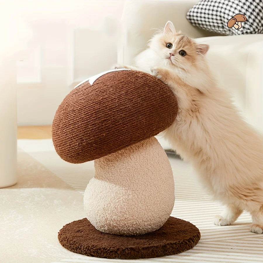 Mushroom Sisal Cat Scratcher – Durable Climbing Post for Indoor Play
