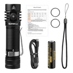 Rechargeable LED Flashlight – 1800lm USB-C Torch for Outdoor Camping Hiking