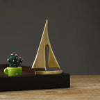 Zinc Alloy Sailboat Figurine – Modern Metal Decor for Living Room Desktop