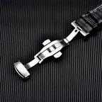 Genuine Calfskin Leather Watch Strap – Butterfly Buckle for Business