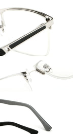 Metal Half-Frame Reading Glasses – Anti-Blue Light Eyewear for Business