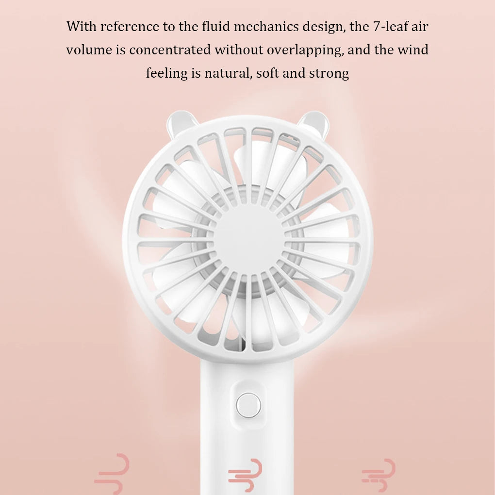 Portable USB Rechargeable Handheld Fan – Compact Desk Cooler for Travel Office