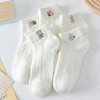 Cartoon Printed Knit Short Socks – Breathable Cotton for Casual Daily Wear