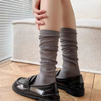 Vertical Striped Mid-Length Socks – Breathable Cotton for Daily Wear