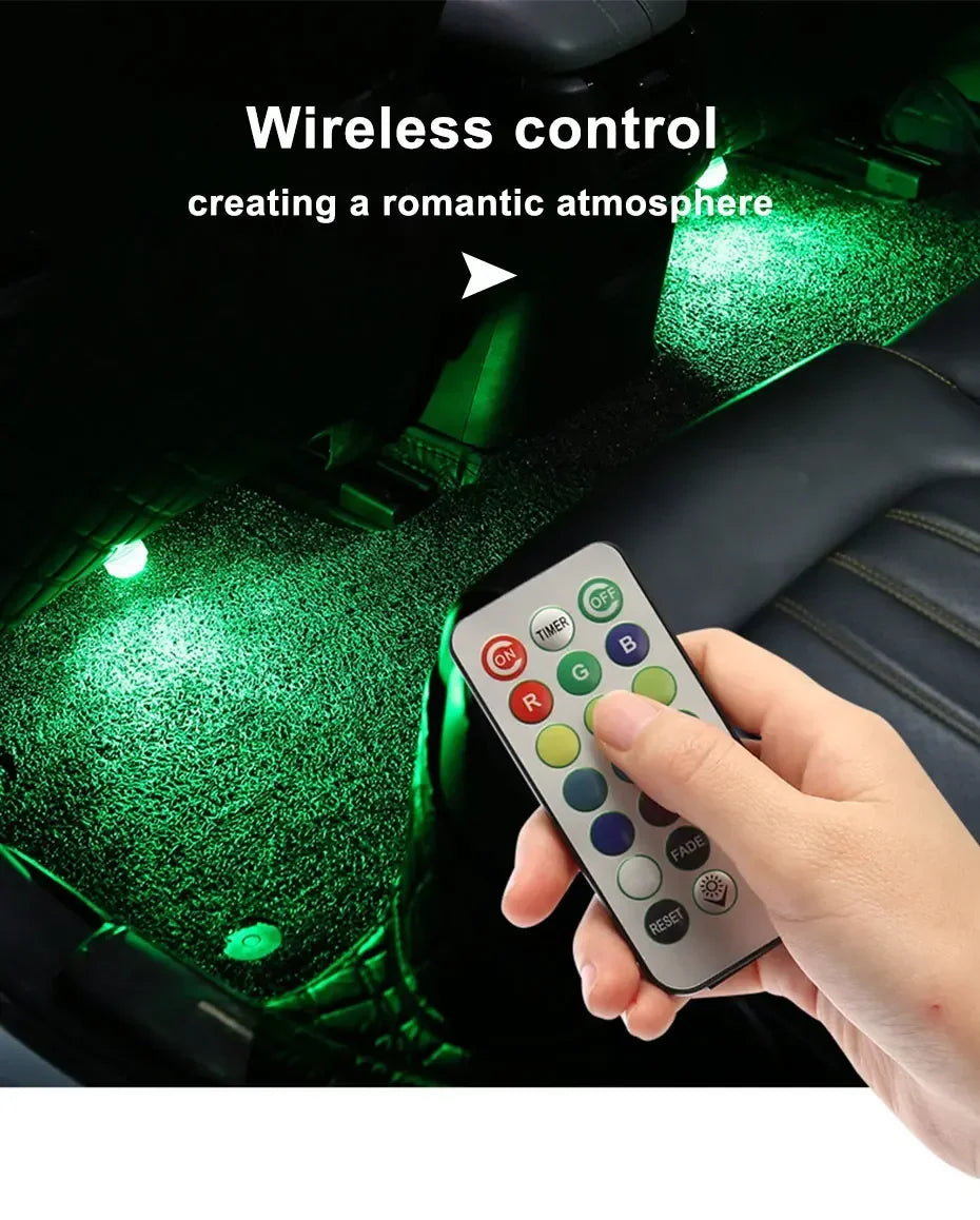 Wireless LED Ambient Interior Light – Adhesive Atmosphere Lamp for Auto Decor