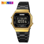 Retro LED Digital Watch – Stainless Steel Wristwatch for Men