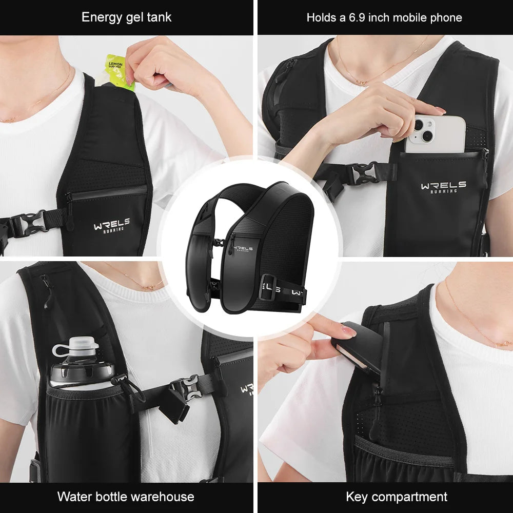 Lightweight Hydration Running Vest – Breathable Backpack for Marathon Hiking