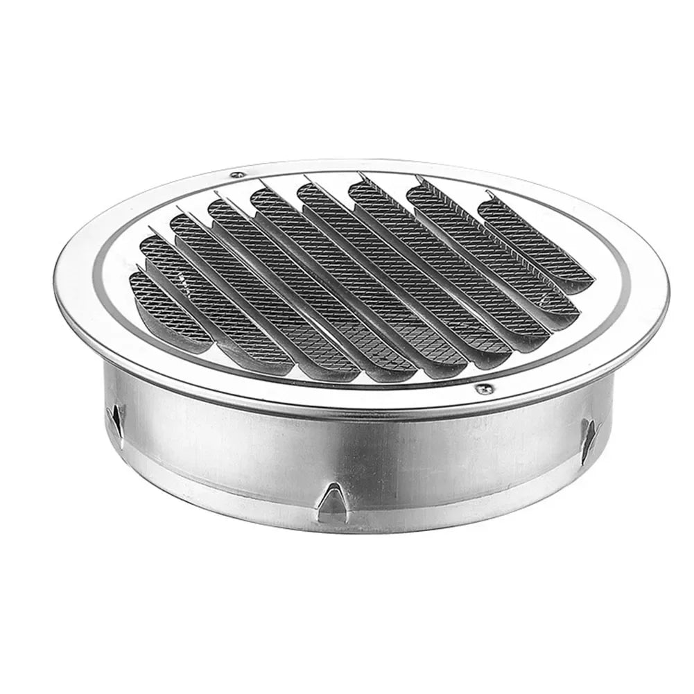 Stainless Steel Round Vent Grille – 70-300mm External Wall Duct for Ventilation