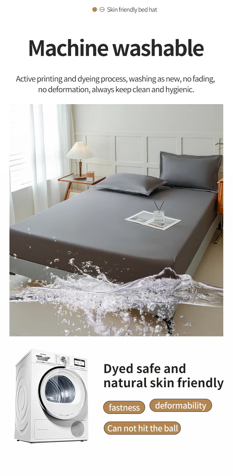 Waterproof Fitted Mattress Protector – Elastic Bed Cover for Home Bedding