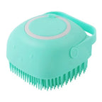 Silicone Pet Grooming Brush – Shampoo Dispenser for Dogs and Cats Bathing