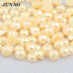 White AB Flatback Pearls – Assorted Size Beads for DIY Crafts and Jewelry