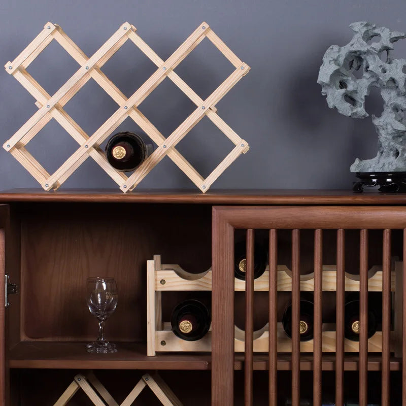 Wooden Stackable Wine Racks – Modular Storage Shelves for Home Bar Decor